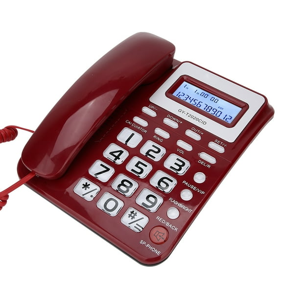 Fyydes GY-T2020CID Corded Phone with Support Caller ID Display, Red