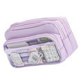 thumbnail image 6 of Large Capacity Pencil Case Expandable Compartments Multifunctional Pen Pencil Pouch with Zippers Storage Bag for Student, 6 of 7