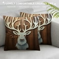 thumbnail image 3 of COMIO  Deer Pillow Covers,Rustic Cabin Decor Throw Pillows,Log Cabin Decor,Wild Animal Deer Farmhouse Pillow Covers,Camping Pillow,Camping Decor,Woodland Animals Decor, 3 of 5