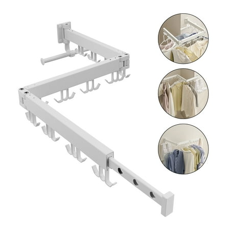 Clothes Drying Rack for Laundry,Wall Mounted Clothes Hanger Rack,Folding,Retractable,Collapsible