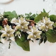 thumbnail image 5 of Christmas Artificial Poinsettia Flowers Decorations Large Size 5.9" Glitter Xmas Tree Ornaments Party Supplies with Clips 15 Pcs Gold, 5 of 9