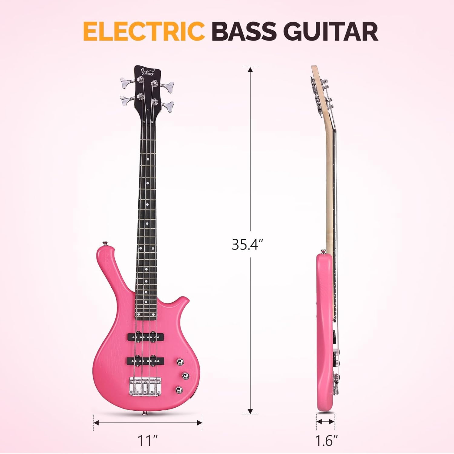 GLARRY 4 String Electric Bass Guitar, 36-inch Bass Guitar Beginner Kit with Cable, Strap and Bag for Kids, Boy and Girl (Dark Blue)