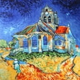 thumbnail image 3 of Grace Scarves 100% Silk Scarf With Hand Rolled Edges, Large, Vincent van Gogh, The Church at Auvers, 3 of 4