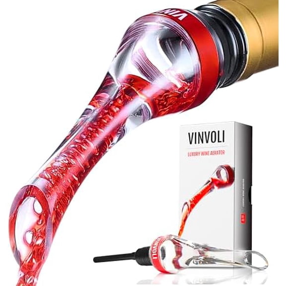 Wine Aerator - Deluxe 2025 Wine Air Aerator - Wine Aerators Pourer - Red Wine Decanter with Aerator - Wine Aerator Pourer Spout - Professional Quality for Wine Lovers and Sommeliers