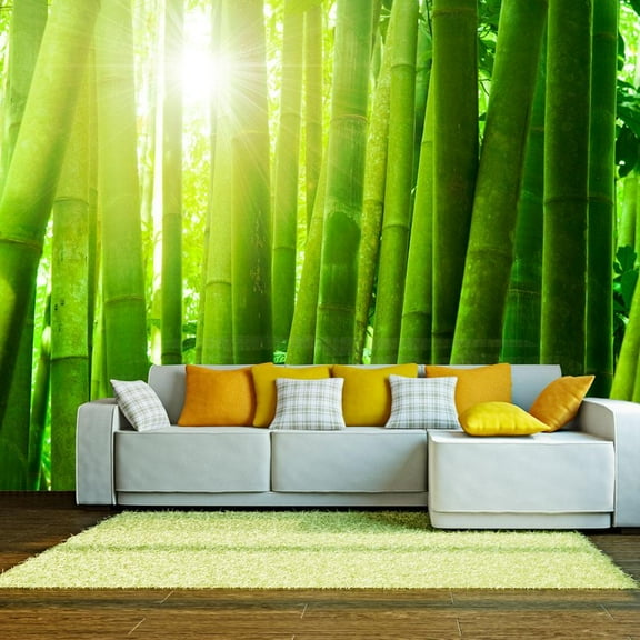 Tiptophomedecor Zen Wallpaper Wall Mural - Sun And Bamboo