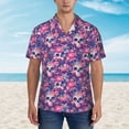 thumbnail image 2 of Fuzoiu cool Skull flower colorful Print Hawaiian Shirt for Men, Summer Beach Casual Short Sleeve Button Down Shirts, Men’s Beach Summer Shirts with Pocket,Medium, 2 of 7