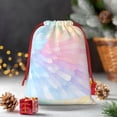 thumbnail image 6 of Super Soft Fabric Gift Bag Contraction Free Bag Mouth Pull Rope Design Red Ribbon Mouth For The Festival Gray Tie-Dye Background Rainbow Colors_4 Small, 6 of 8