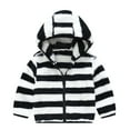 thumbnail image 2 of Godderr Toddler Baby Boys Girls Winter Fleece Jacket 9M-5Y Kids Warm Ears Hooded Stripe Outwear Coat Newborn Fleece Coats, 2 of 6