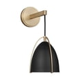 thumbnail image 4 of Generation Lighting Norman 1-Light Satin Brass Wall Sconce with Midnight Black Steel Shade, 4 of 8