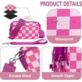 thumbnail image 7 of Checkered Wristle Wallets for Women with ID Window, RFID Cross  Wallet with 4 Zippers,Phone & Card Storage, 7 of 7