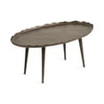 thumbnail image 4 of Kate and Laurel Alessia Transitional Oval Coffee Table, 34 x 20 x 15, Bronze, Metal Living Room Table for Storage and Display with Antique Deckled Edge Detailing, 4 of 8
