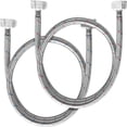 thumbnail image 1 of Krydros 4ft Stainless Steel Braided Washing Machine Hoses, Red and Blue, 2-Pack, 1 of 7