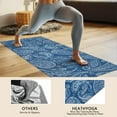 thumbnail image 4 of Blue Pioneer Flower and Paisley Pattern Hot Yoga Mat Towel Non Slip for Hot Yoga - Quick-Drying Yoga Mat Cover with 4 Corner Pockets with Travel Bag - Hot Yoga Towel Non Slip 70"x26", 4 of 6