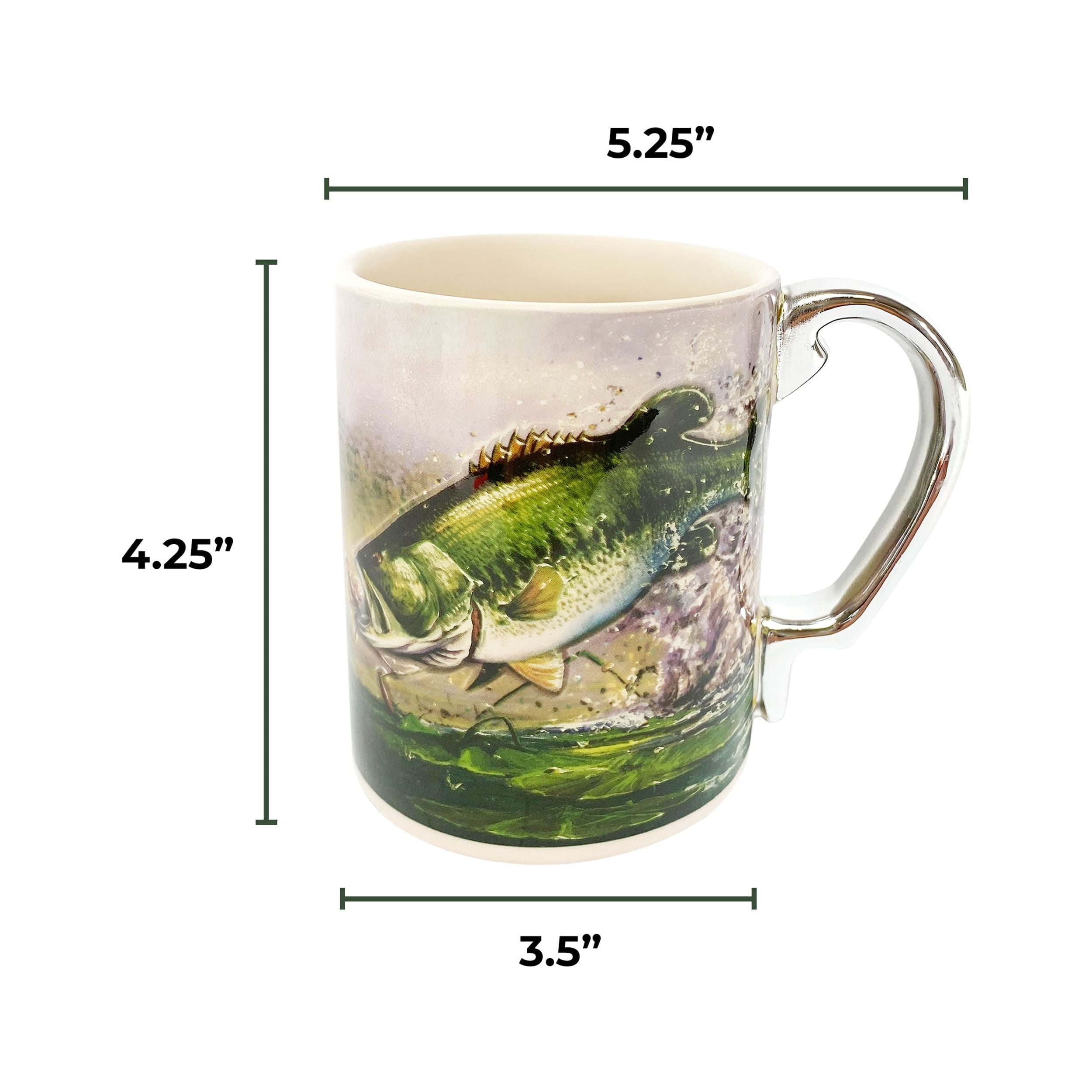 Rivers Edge Products Bass Fishing 3D Ceramic Coffee Mug with Handle, 15  Ounces, Espresso Cups and Coffee Cups Ceramic, Perfect for Coffee,  Expresso
