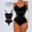 Black, variant on Sleeveless Bodysuit for Women V Neck Solid Color Thong Jumpsuit Tummy Control Seamless Shapewear Fashion Bodysuits Hot Pink XL