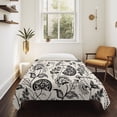 thumbnail image 4 of Black Spring Floral Tapestry for Bedroom Wall Hanging Tapestry, Summer Botanical Farmhouse Vintage Ceiling Backdrop Tapestries Poster Blanket Wall Decor for Teens Room Living Room Dorm 39" x 59", 4 of 8