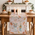 thumbnail image 2 of Table Runner - 72 Inch Long, Spring Easter Kitchen Dining Table Runner Dresser Scarves, Bunny Carrots Eggs Floral Botanical Pink Farmhouse Decor for Coffee Tables Wedding Party Banquet, 2 of 8
