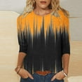 thumbnail image 2 of Birdeem T-Shirt Décontracté Imprimé Col Rond Manches 3/4 pour Femmes Haut Ample, 2 of 12