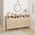 thumbnail image 2 of Yeshouse Rattan Sideboard Buffet Cabinet - 2-Door Storage with Shelf, Modern Accent Furniture for Dining, Living Room, Entryway, and Home Decor, 36''H, 2 of 6
