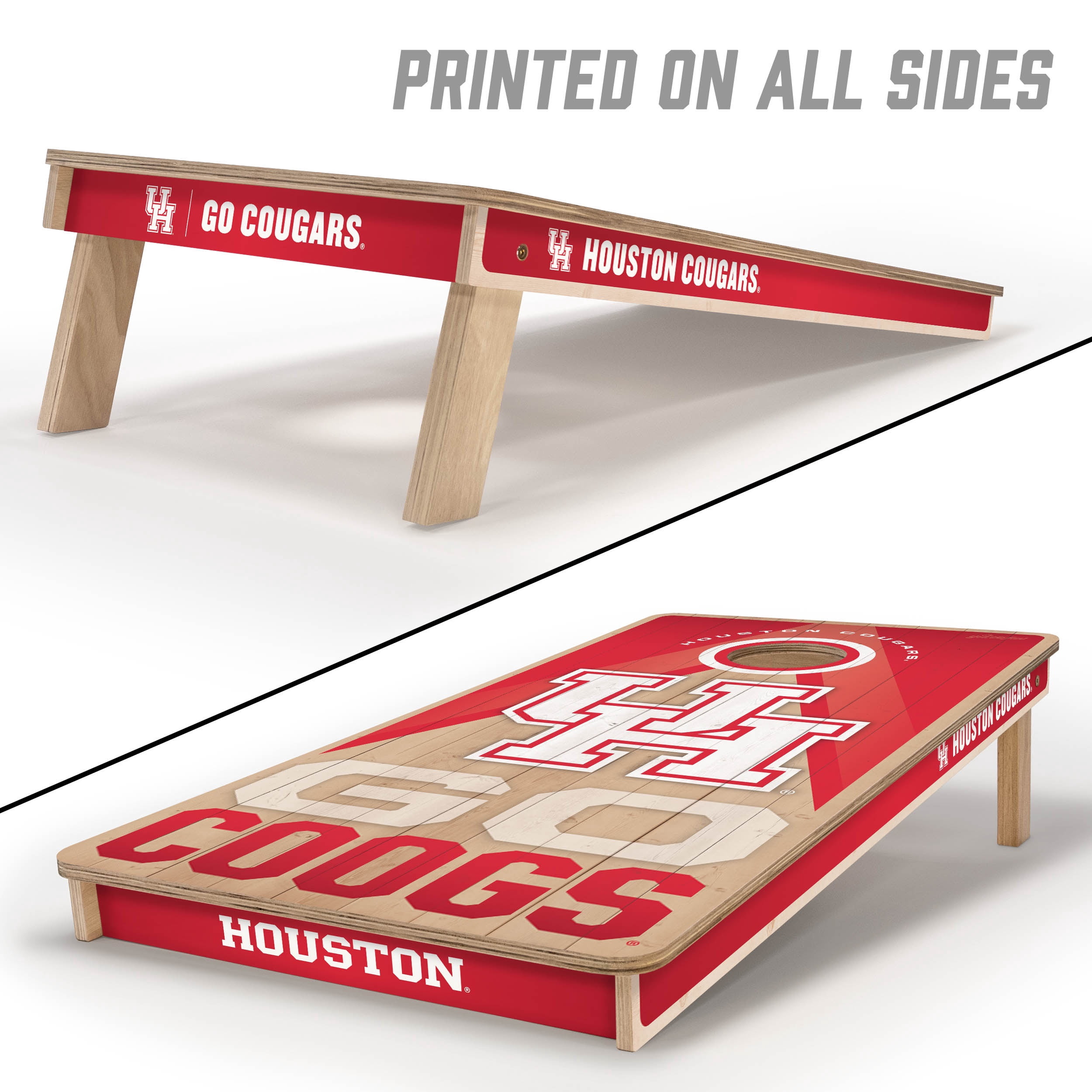 YouTheFan NCAA Houston Cougars 2X4 Slogan Series Cornhole NO BAGS