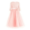 thumbnail image 4 of iiniim Big Girls' Lace Mesh Flower Dress Princess Wedding Bridesmaid Pageant Prom Party Dress Light Pink 16, 4 of 6