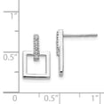 thumbnail image 3 of 925 Sterling Silver Diamond Square Drop Dangle Earrings, 3 of 7
