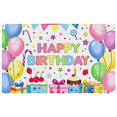 thumbnail image 5 of Colorful and Festive Happy Birthday Banner with Balloons Cakes Gifts and Stars Background Party Supplies for Birthday Party Decoration Photography Props Backdrop Decorations, 5 of 7