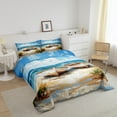 thumbnail image 3 of Erosebridal Summer Beach Comforter Sets, Oil Painting Boat Comforters & Duvets, Nautical Theme Bedroom Decor, Reversible 2-Piece, 3 of 8