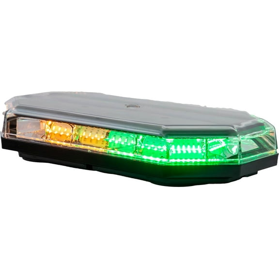 Buyers Products 15-Inch Octagonal Mini LED Light Bar - Amber/Green, 56 LEDs, Emergency Lights, New
