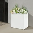 thumbnail image 3 of Heavy Duty Metal Planter Box ,Large Tall Rectangle Planter Box with Removable Insert Shelf for Garden,Porch,Patio,Yard(White, 24”x10”x24”), 3 of 23