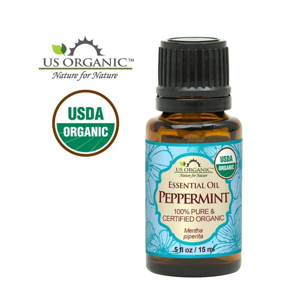 us organic 100% pure certified usda organic - peppermint essential oil - 10ml