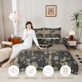 thumbnail image 3 of Castle Fairy Vintage Camo Wildlife Deer Full Size Comforter Sets 3-Piece,Jungle Animal Bedding Comforter Set,Dark Gray,Black Reversible,1 Comforter and 2 Pillowcases, 3 of 6