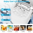 thumbnail image 3 of KNDKO Countertop Ice Maker, Portable Ice Machine with Self-Cleaning, 26Lbs/24H, 9 Ice Cubes/6 Mins for Home/Kitchen/Bar, White, 3 of 9