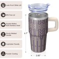 thumbnail image 3 of Bohemian Style 20oz Tumbler with Lids & Straws, Insulated Stainless Steel Coffee Mug, Double Wall Vacuum Travel Cup, Leakproof, 3 of 5