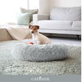 thumbnail image 5 of CAPHAUS 24/30 Inch Calming Donut Pet Bed for Small/Medium Cats and Dogs, Anti-Slip Bottom, Washable, Anti-Anxiety Fluffy Round Cat Bed, Indoor Shaggy Cuddler Cotton Candy Brown, Light Gray, Pink Bed, 5 of 9