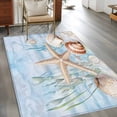 thumbnail image 3 of 3'x5' Area Rugs, Blue Starfish Coastal Indoor Outdoor Area Rug for Living Room Bedroom, Summer Beach Coral Shell Sea Washable Bathroom Rugs Kitchen Floor Carpet Mats Home Decor Aesthetic, 3 of 8