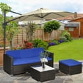 thumbnail image 1 of 3Pieces Patio Furniture Sets, Wicker Outdoor Sectional Furniture with Glass Table and Cushions, Rattan Patio Conversation Sets for Garden, Poolside, Backyard, 1 of 7