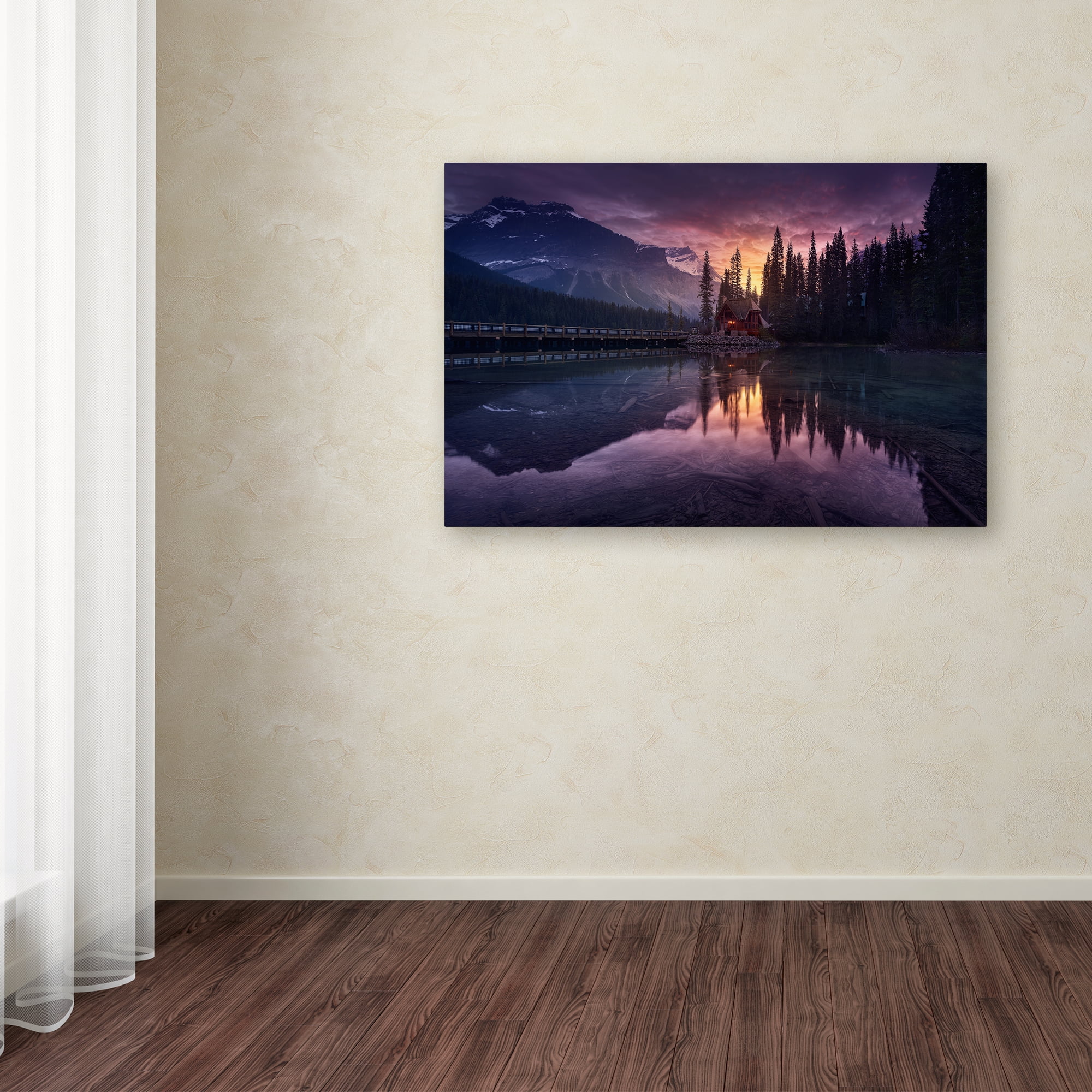 Trademark Fine Art 'Lake House Sunrise' Canvas Art by Jesus M Garcia