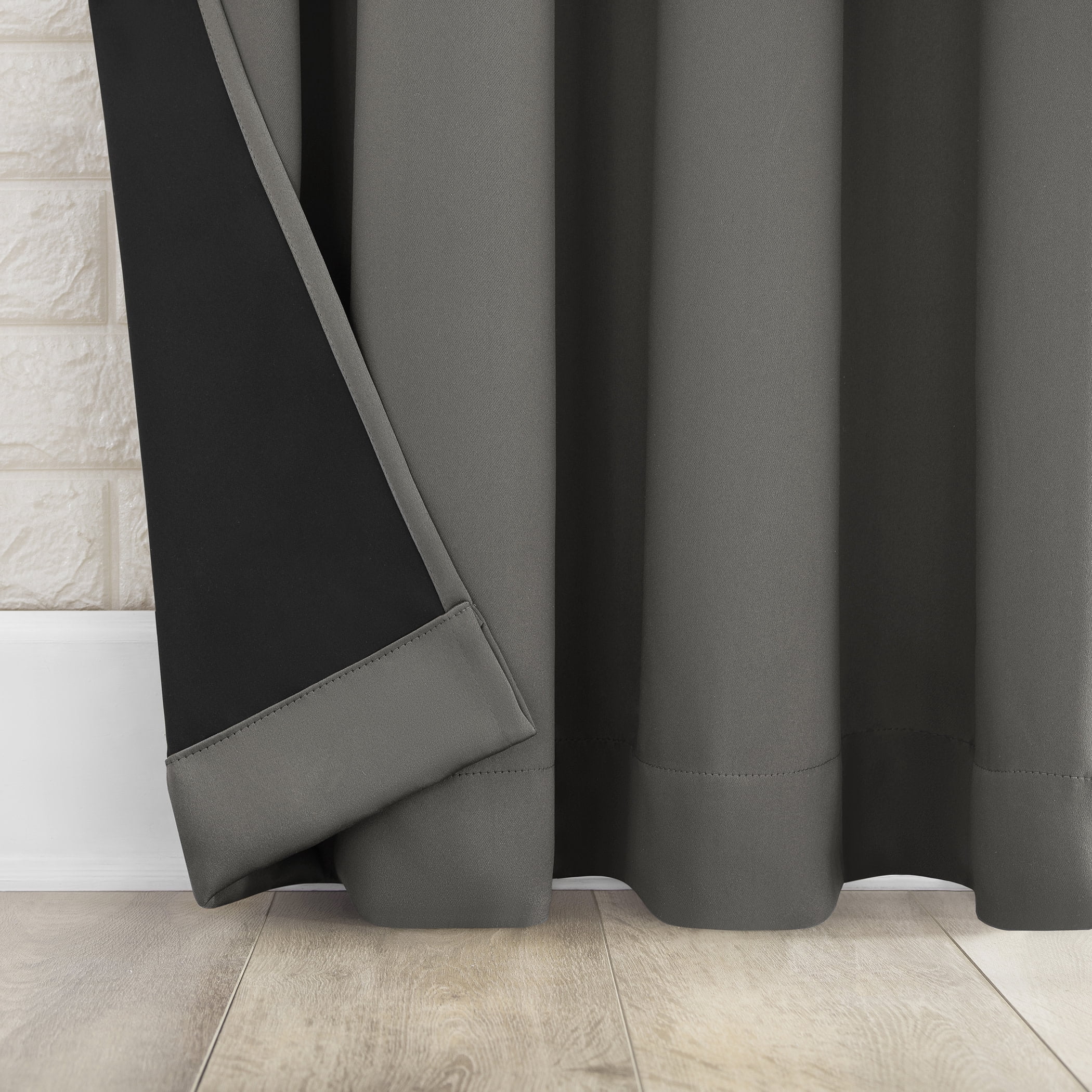 Sun Zero Bergen Theater Grade Extreme 100% Blackout Rod Pocket Curtain Panel, 40"X63", Grey