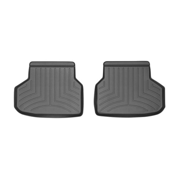 WeatherTech Custom Fit FloorLiners compatible with BMW 740i, 750i - 2nd Row (2-Piece Liner), Black