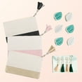 thumbnail image 4 of Muka 2 Pack Cosmetic Bag with Tasseled Zipper Pull, Linen Makeup Bag with Gold PU Leather, 4 of 7