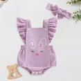 thumbnail image 2 of Staki Easter BabyGirl Outfit Chick Overalls Sleeveless Bubble Romper Infant Clothes Girls Jumper Girl 0-18M(Purple,6-12 Months), 2 of 8
