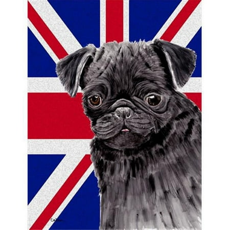 Pug With English Union Jack British Flag Flag Garden Size