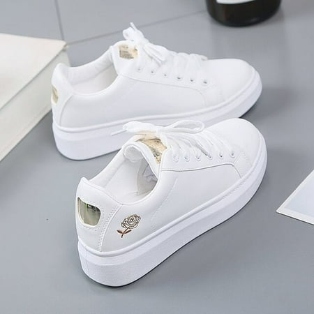 

2022 Women Casual Shoes New Spring White Sneakers Breathable Flower Lace-Up Women Sneakers Women Shoes Fashion Embroidered