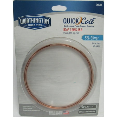Worthington 360309 5% Silver Quickcoil Ductile Brazing (Best Dc Welding Rod)