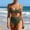 Swimsuit Women Summer-Army Green, variant on Guieoi Swimsuit Women Plus Size Solid Color Tie-Front Two-Piece Bikini Swimsuit Set Purple M