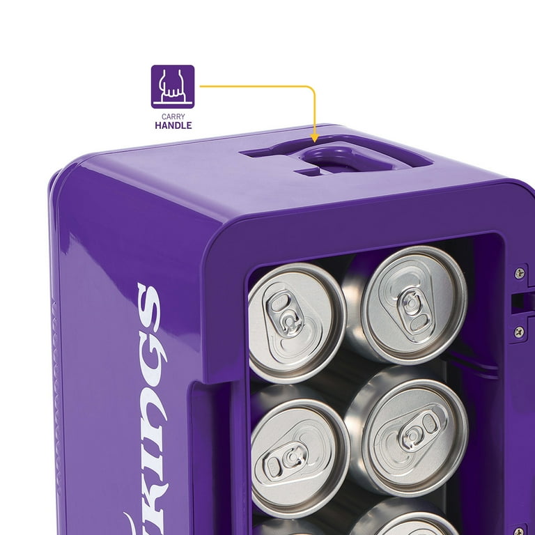 NFL Minnesota Vikings Mini Fridge, Purple, 4L, 6 Cans - Walmart.com