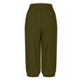 thumbnail image 5 of Diufon Capris Pants for Womens Elastic Waist Lounge Pants Summer Casual Solid Color Pants with Pockets, 5 of 7