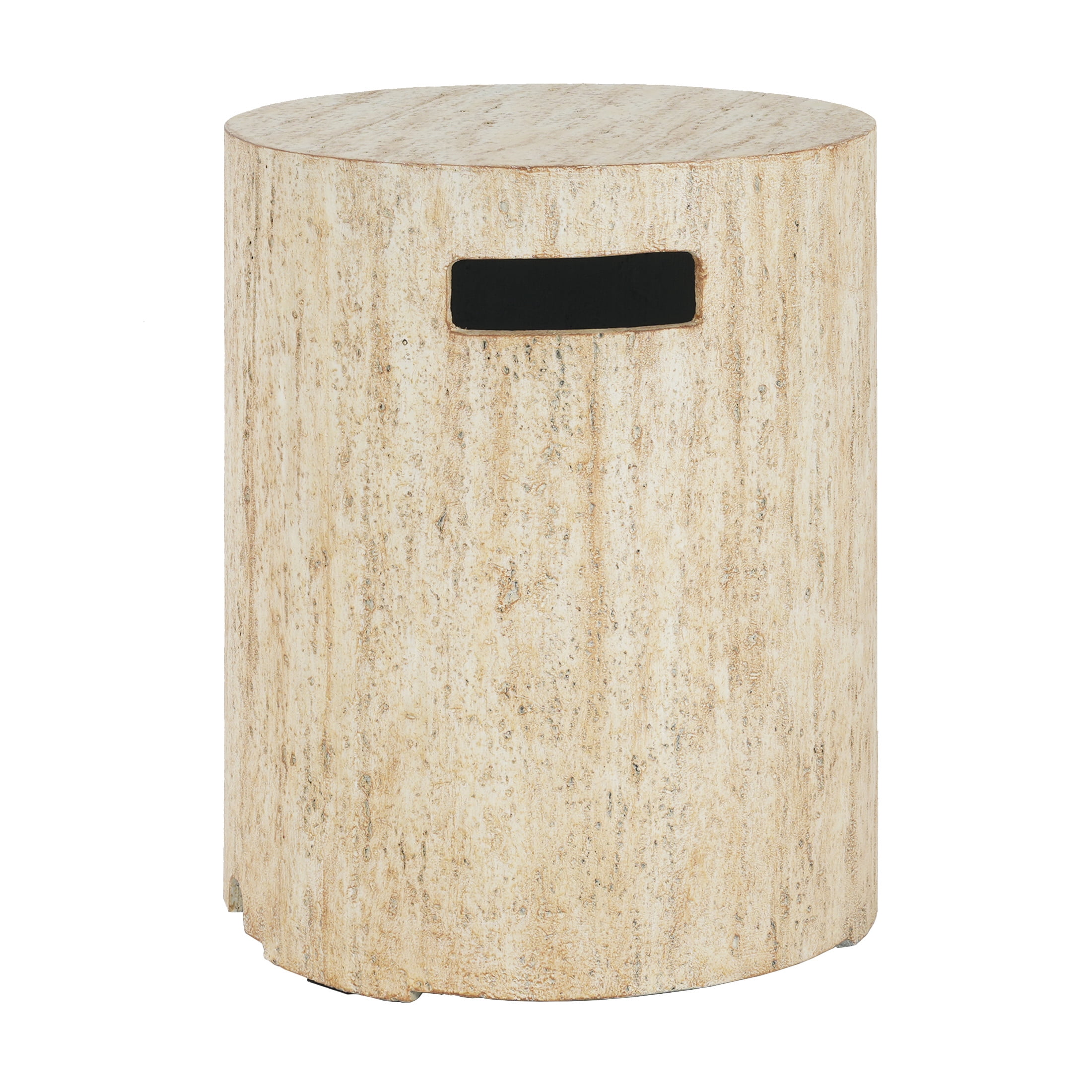 Christopher Knight Home Outdoor Round Propane Tank Cover, Lightweight Concrete Side Table, Travertine Beige
