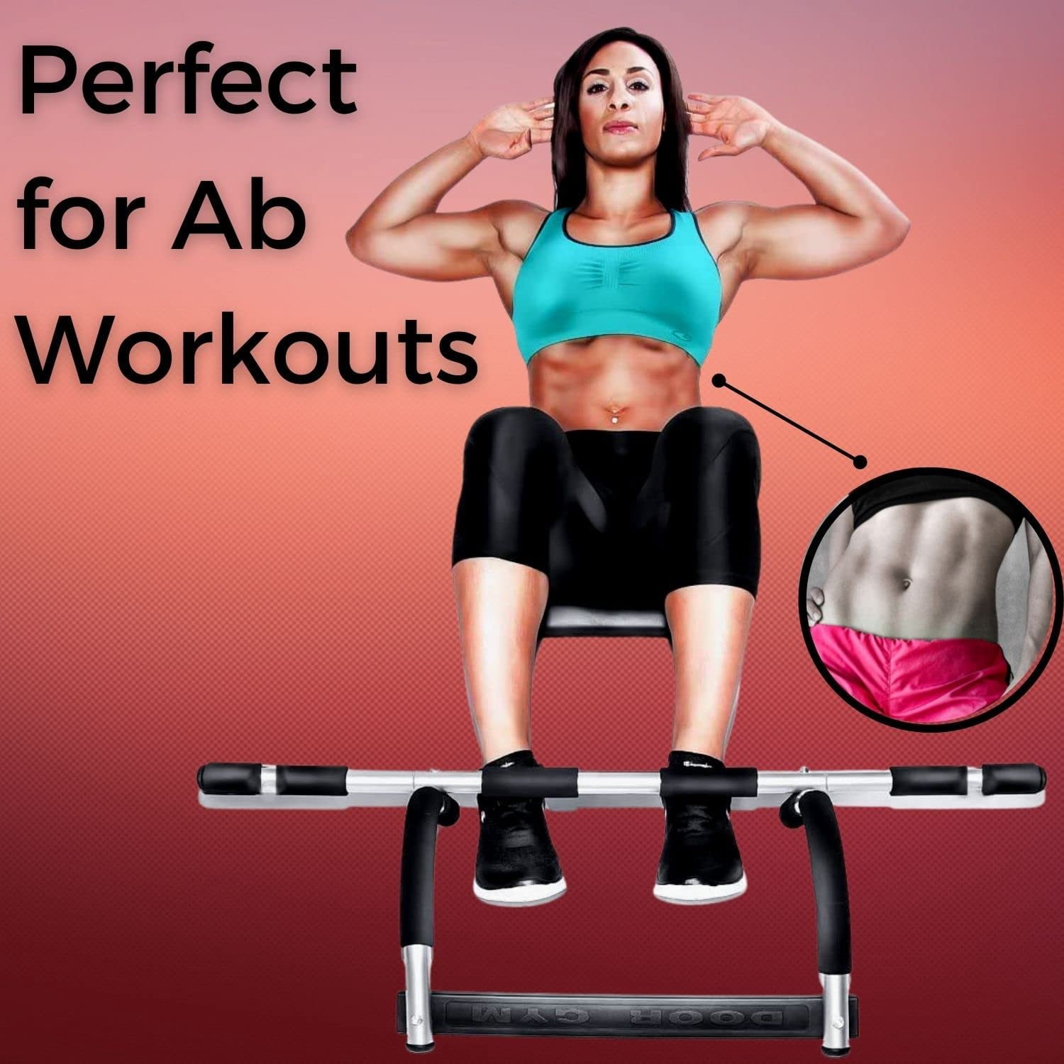 Rubberbanditz Pull Up Bar Workout Bar for Doorway, Portable Door Frame Horizontal Chin-up Bar